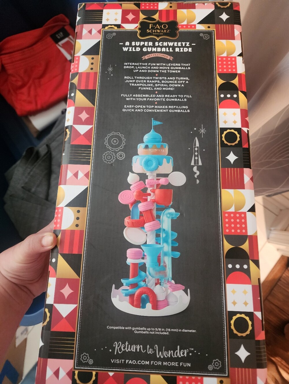 FAO Schwarz Pink & Blue Gumball Ride Tower